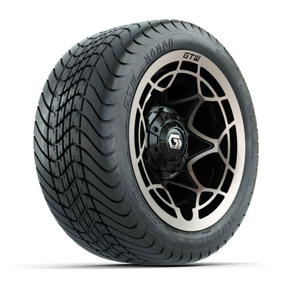 GTW® Nexus Gloss Black/Satin Bronze 12 in Wheels with 215/35-12 Mamba Street Tires – Full Set