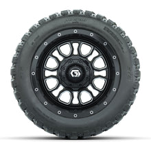 GTW® Volt Black/Machined 12 in Wheels with 20X10-12 Nomad Steel Belt Radial All-Terrain Tires – Full Set