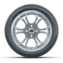 GTW® Spyder Silver Brush 14 in Wheels with 205/30-R14 Fusion Street Tires – Full Set
