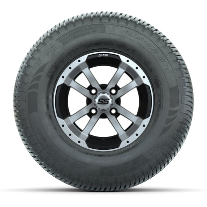 GTW Storm Trooper Black and Machined 10 in Wheels with 20in Fusion Street Tires – Set of 4