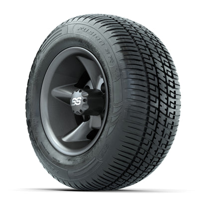 GTW Godfather Matte Gray 10 in Wheels with 205/50-R10 Fusion S/R Radial Steel Belt Street Tires – Full Set