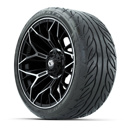 Set of (4) 15 in GTW® Stellar Machined & Black Wheels with 215/40-R15 Fusion GTR Street Tire