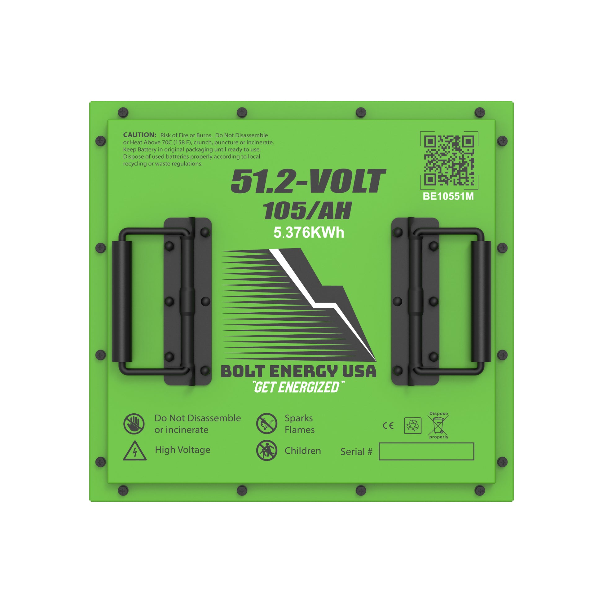 Bolt Energy Yahama Concierge, 51V 105AH Square Standard Battery Kit