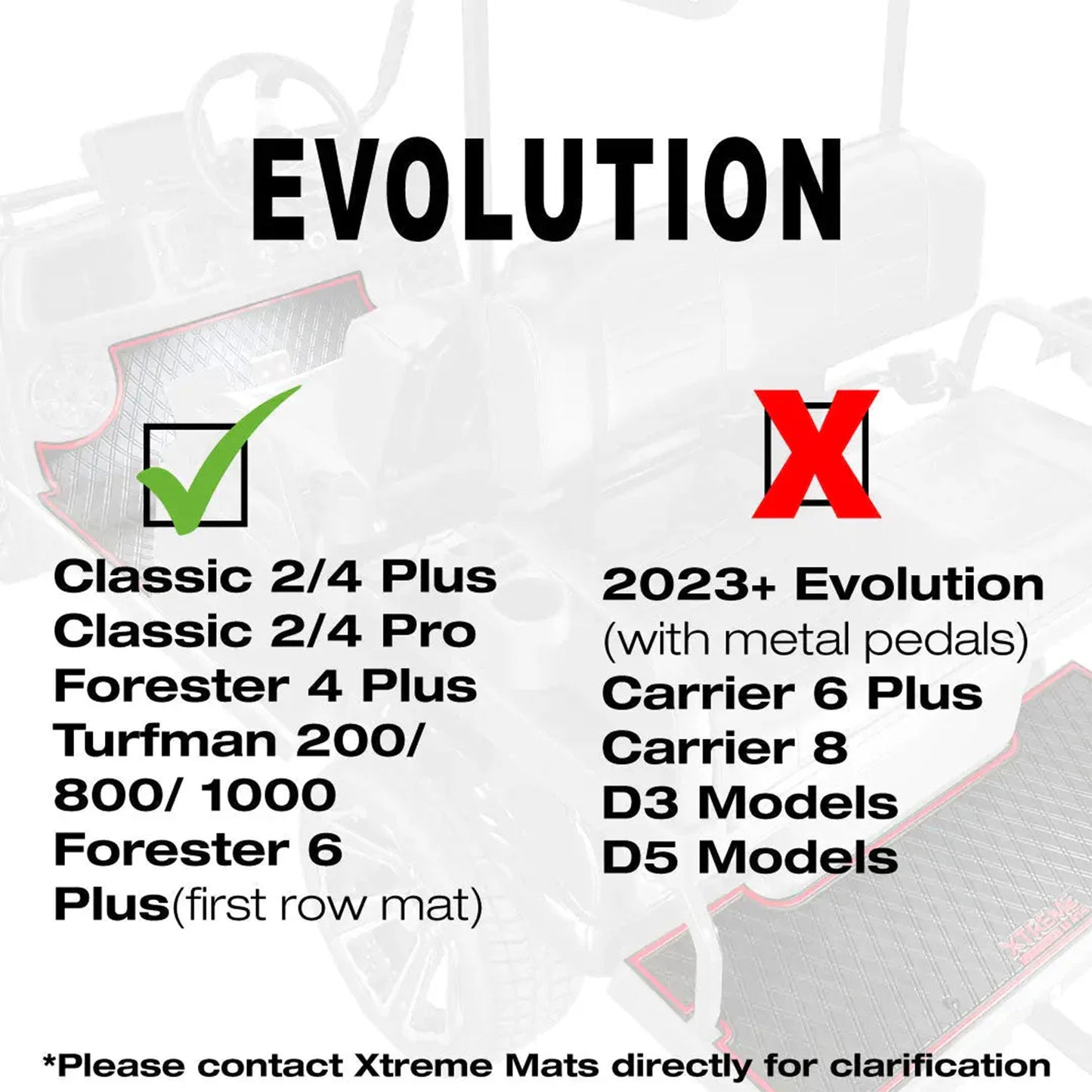 Xtreme Floor Mats for Evolution Classic, Plus - Black/Green