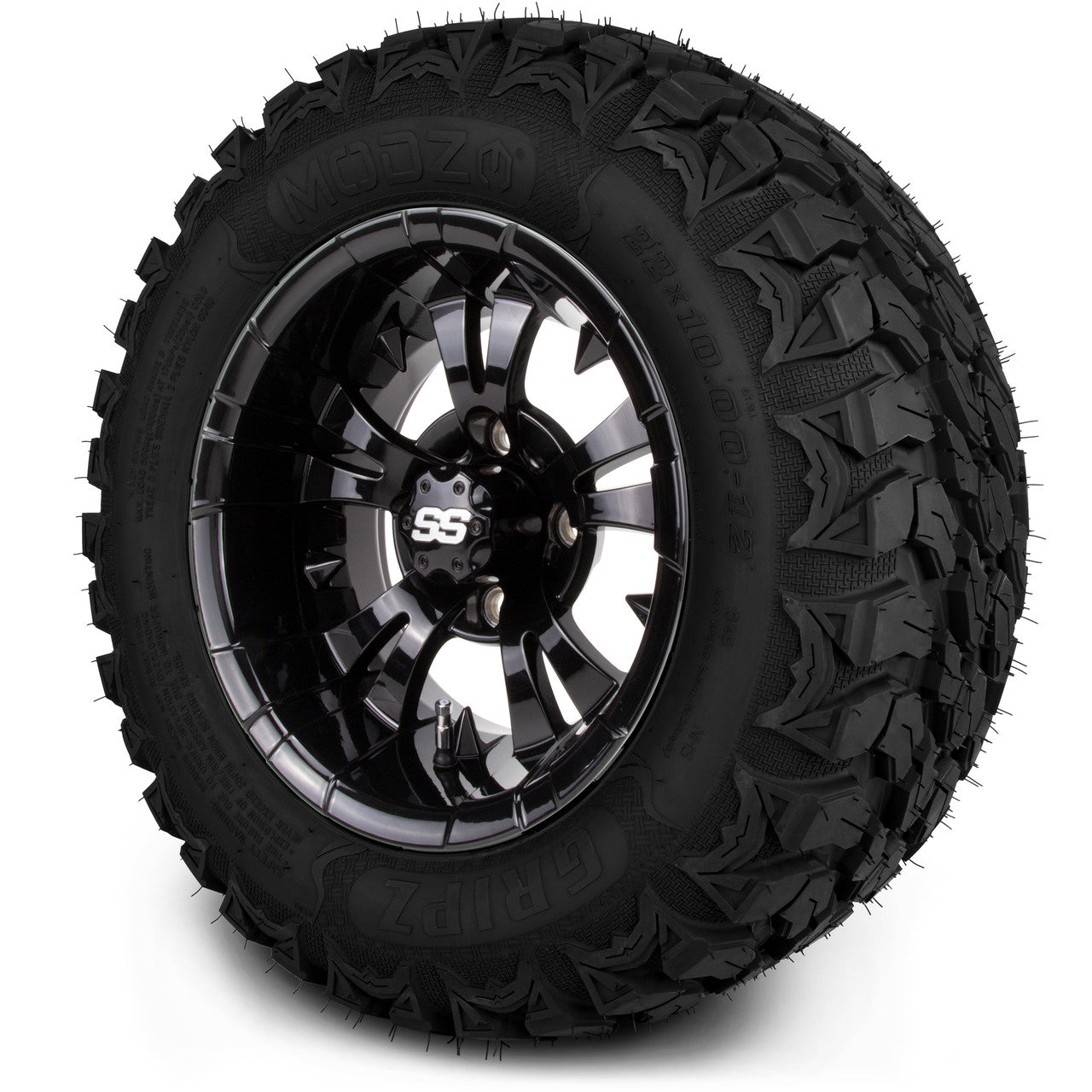MODZ® 12" Vampire Glossy Black Wheels & Off-Road Tires Combo