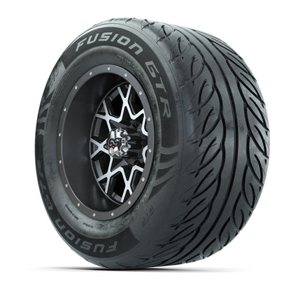 GTW® Vortex 2 Matte Gray/Machined 12 in Wheels with 255/55-R12 Fusion GTR Steel Belt Radial Street Tires - Full Set