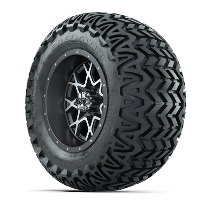 GTW® Vortex 2 Matte Gray/Machined 12 in Wheels with 23X10.5-12 Predator All-Terrain Tires – Full Set