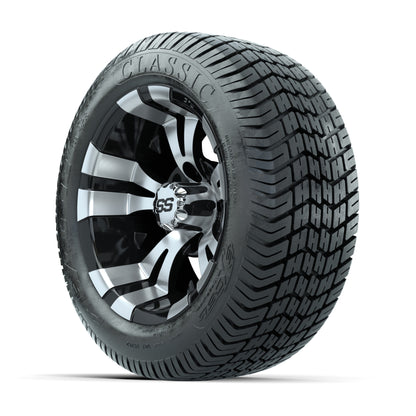 12” GTW Vampire Black and Machined Wheels with Excel Lo-Pro Street Tires – Set of 4
