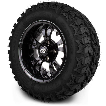 MODZ® 12" Vampire Glossy Black Wheels & Off-Road Tires Combo