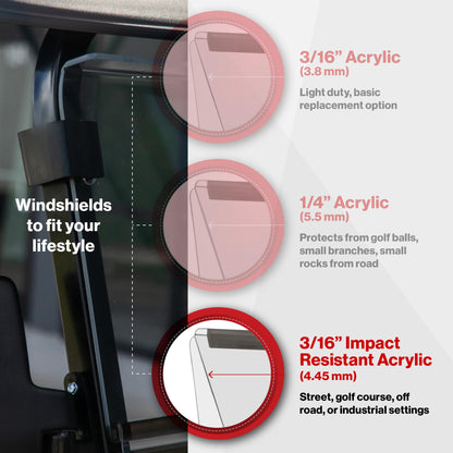 RedDot Star EV Sirius Clear Impact modified Folding Windshield