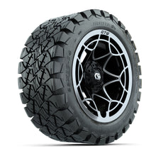 GTW® Nexus Gloss Black/Silver 14 in Wheels with 22x10-14 Timberwolf All-Terrain Tires – Full Set