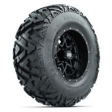 GTW® Vortex 2 Matte Black 12 in Wheels with 25X10-12 Barrage Mud Tires – Full Set