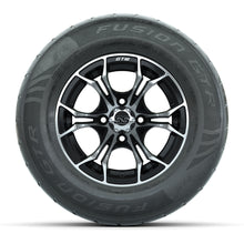 GTW® Spyder Black/Machined 12 in Wheels with 255/55-R12 Fusion GTR Steel Belt Radial Street Tires – Full Set