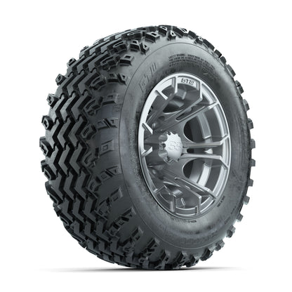 GTW Spyder Silver 12 in Wheels with 23x10.00-12 Rogue All Terrain Tires - Full Set