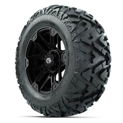 GTW Graffiti Gloss Black 14 in Wheels with 25x10-14 Barrage Mud Tires – Full Set