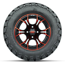 GTW® Spyder Black/Red 12 in Wheels with 22X10-12 Timberwolf All-Terrain Tires – Full Set