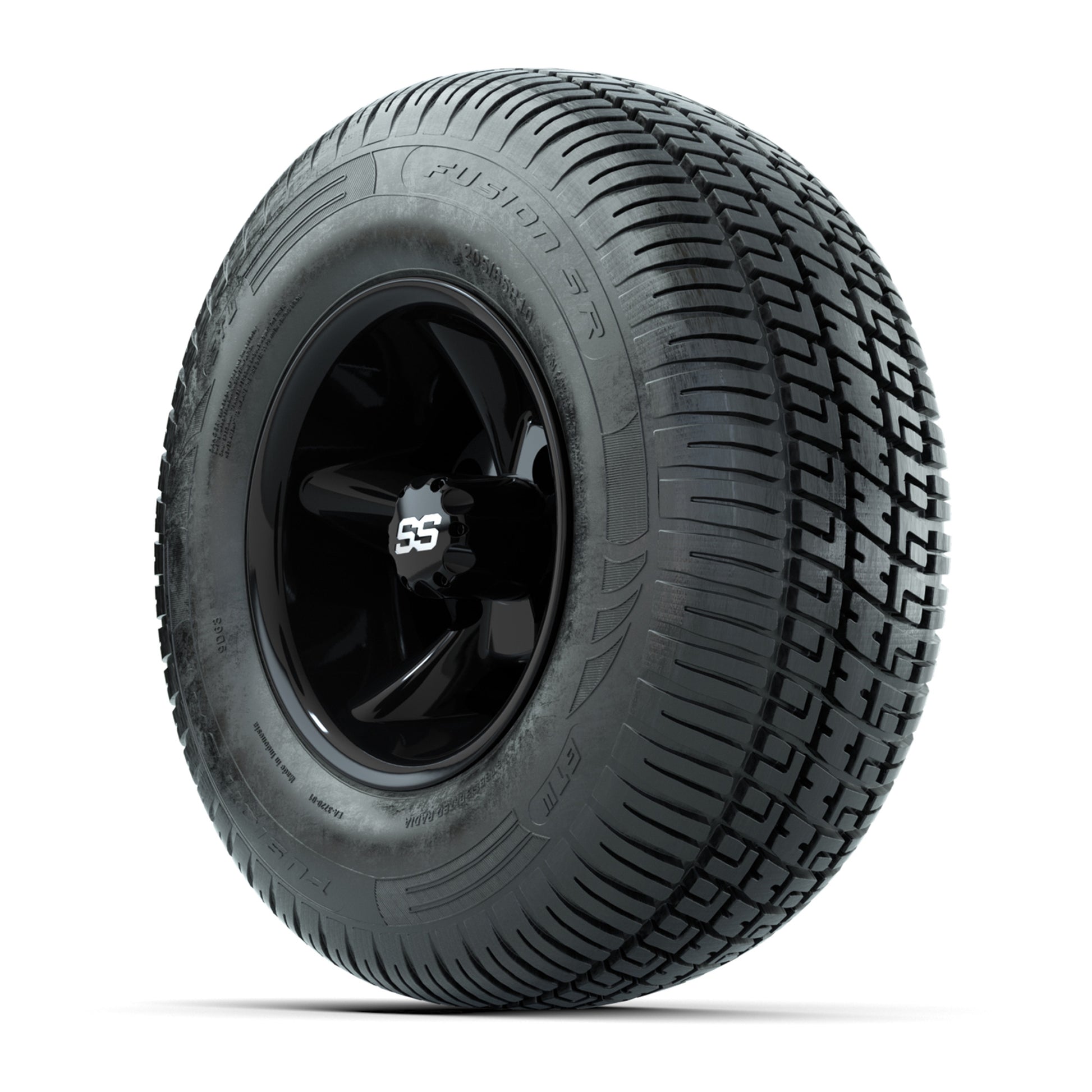 GTW Godfather Black 10 in Wheels with 205/65-R10 Fusion S/R Steel Belt Radial Street Tires – Full Set