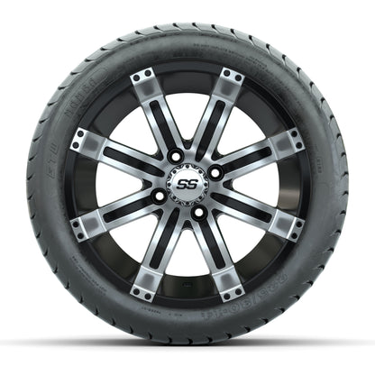 Set of (4) 14 inch GTW Tempest Machined/Black Wheels with GTW Mamba Street Tires