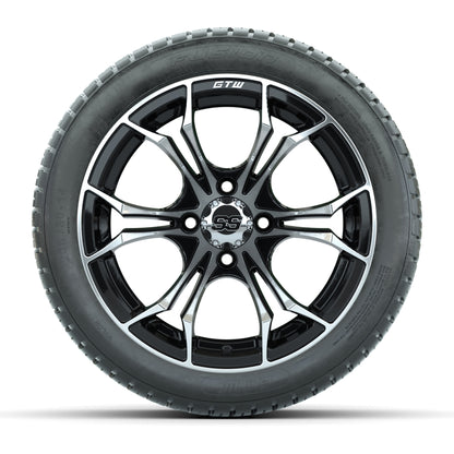 GTW Spyder Machined/Black 14 in Wheels with 205/30-14 Fusion Street Tires – Full Set