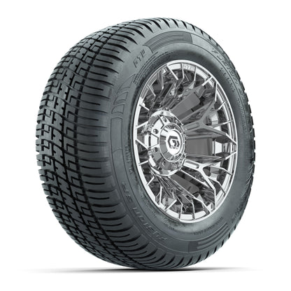Set of (4) 12 in GTW® Stellar Chrome Wheels with 215/50-R12 Fusion S/R Street Tires