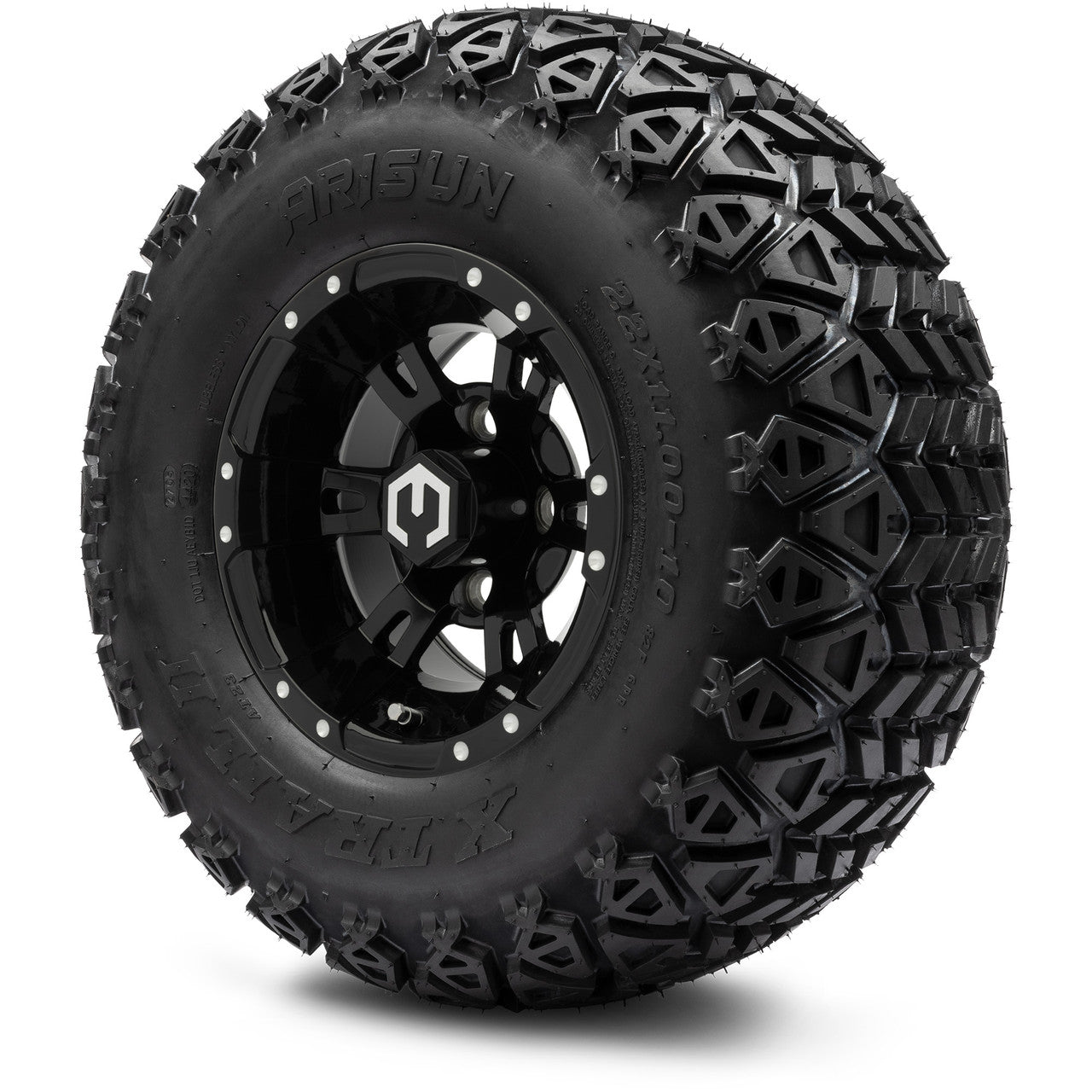 MODZ® 10" Ambush Glossy Black Wheels & Off-Road Tires Combo