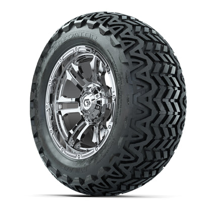 GTW® Shogun Chrome 14 in Wheels with 23x10-14 Predator All-Terrain Tires – Full Set