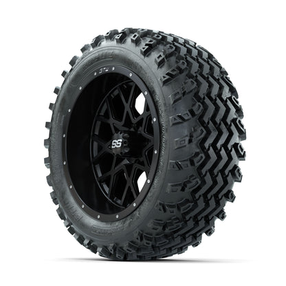 GTW Vortex Matte Black 14 in Wheels with 23x10.00-14 Rogue All Terrain Tires - Full Set