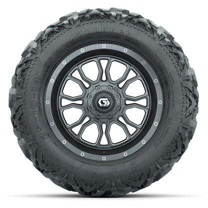 GTW Volt Gunmetal 14 in Wheels with 25x10-14 Barrage Mud Tires – Full Set
