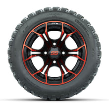 GTW® Spyder Black/Red 12 in Wheels with 20X10-12 Nomad Steel Belt Radial All-Terrain Tires – Full Set