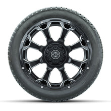 GTW® Raven Matte Black/Ball Milled 14 in Wheels with 205/30-R14 Fusion Street Tires – Full Set