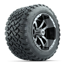 GTW® Storm Trooper Black/Machined 12 in Wheels with 20X10-12 Nomad Steel Belt Radial All-Terrain Tires - Full Set