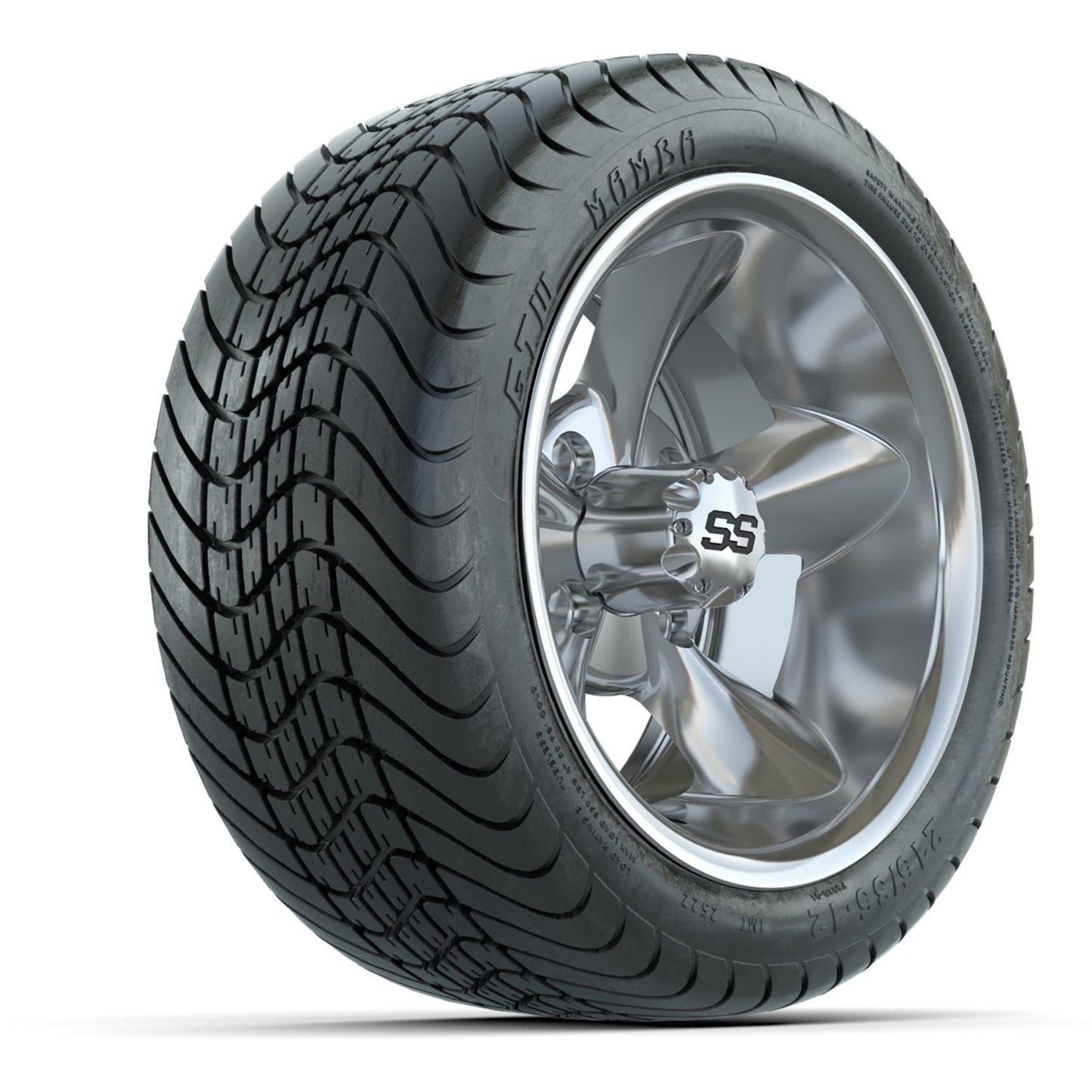 GTW® Godfather Chrome 12 in Wheels with 215/35-12 Mamba Street Tires – Full Set