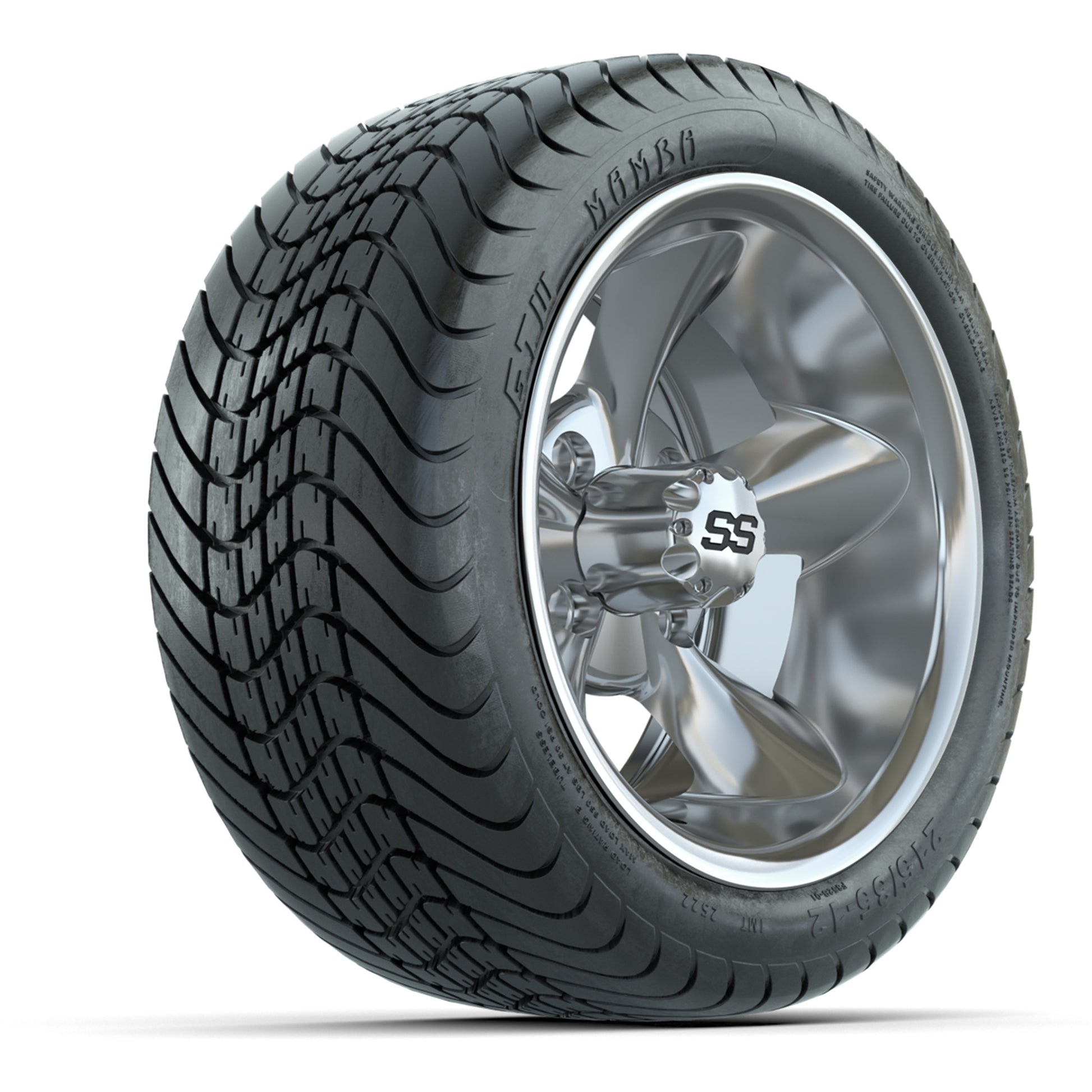 GTW® Godfather Chrome 12 in Wheels with 215/35-12 Mamba Street Tires – Full Set