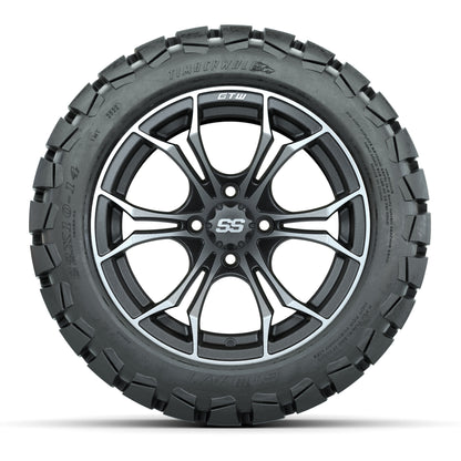 GTW Spyder Matte Grey 14 in Wheels with 22x10-14 GTW Timberwolf All-Terrain Tires – Full Set