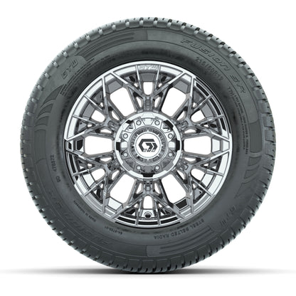 Set of (4) 12 in GTW® Stellar Chrome Wheels with 215/50-R12 Fusion S/R Street Tires