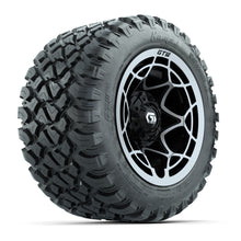 GTW® Nexus Black with Silver Face 12 in Wheels with 22X11-R12 Nomad Steel Belt Radial All-Terrain Tires - Full Set