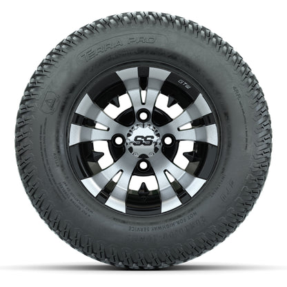 GTW Vampire Black/Machined 10 in Wheels with 20x10-10 S-Pattern Terra Pro Street Tires – Full Set