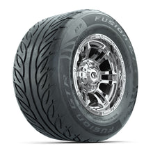 GTW® Shogun Chrome 12 in Wheels with 255/55-R12 Fusion GTR Steel Belt Radial Street Tires – Full Set