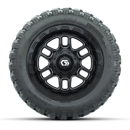 Set of (4) 12 in GTW® Titan Machined & Black Wheels with 22x11-R12 Nomad All-Terrain Tires