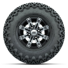 GTW Tempest Black/Machined 10 in Wheels with 22x11-10 Predator All-Terrain Tires – Full Set