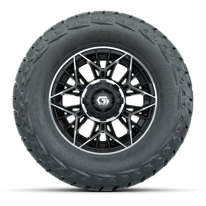 GTW® Stellar Black/Machined 12 in Wheels with 23x10-R12 Maverick All-Terrain Tires – Full Set