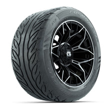 GTW® Stellar Black/Machined 14 in Wheels with 255/45-R14 Fusion GTR Steel Belt Radial Street Tires – Full Set