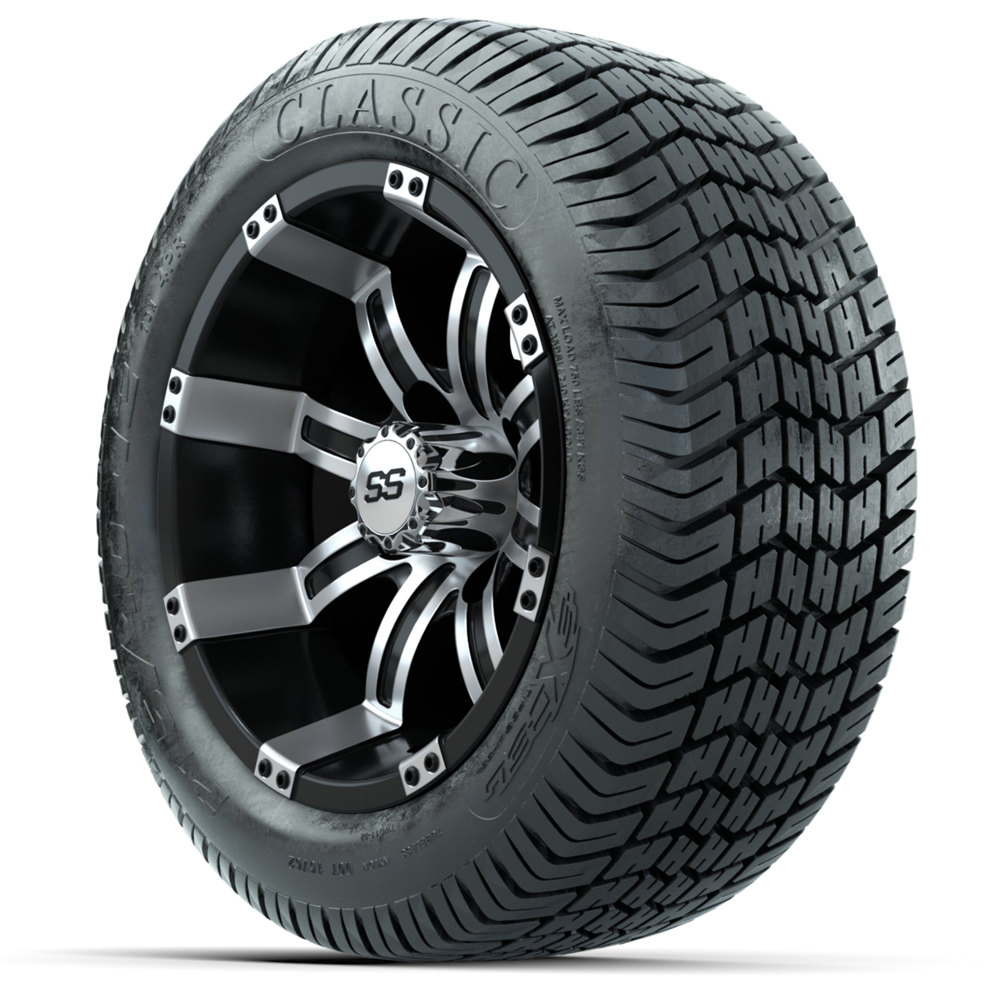 Set of (4) 12 in GTW Tempest Wheels with 215/40-12 Excel Classic Street Tires