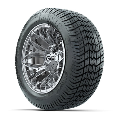 GTW® Stellar Chrome 12 in Wheels with 215/40-12 Excel Classic Street Tires – Full Set