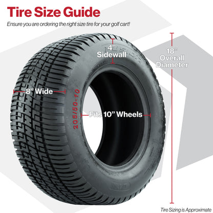 GTW Spyder Silver Brush 10 in Wheels with 205/50-10 Fusion Street Tires – Full Set