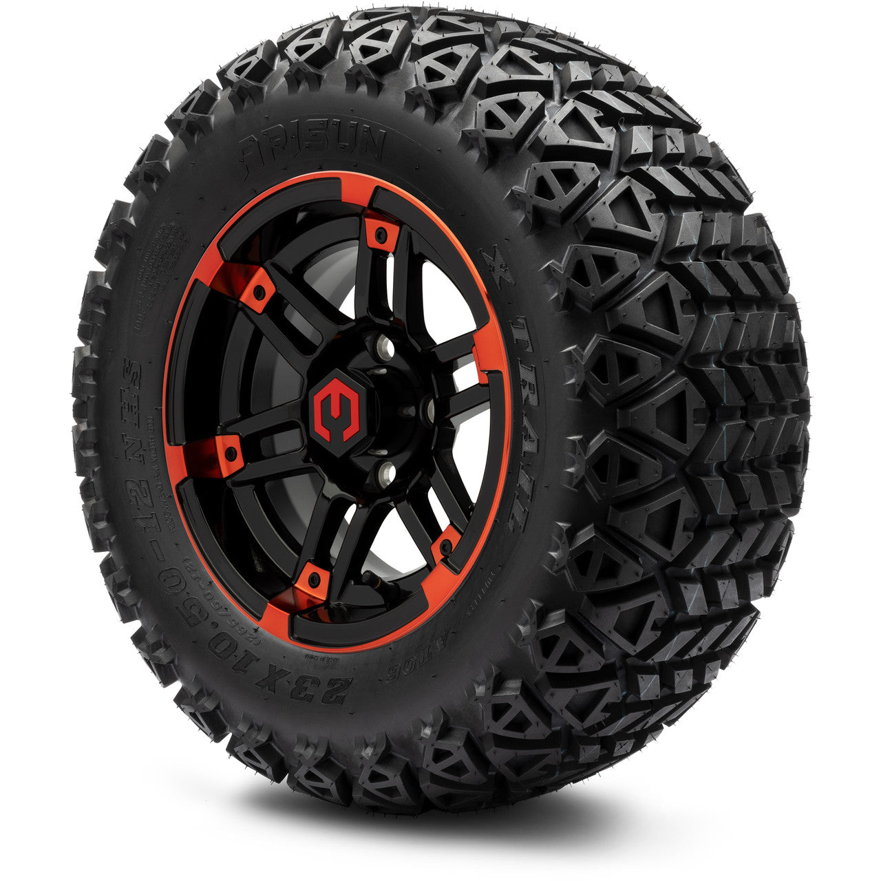 MODZ® 12" Aftershock Red and Black Wheels & Off-Road Tires Combo