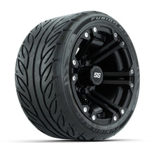 GTW® Specter Matte Black 12 in Wheels with 215/40-R12 Fusion GTR Steel Belt Radial Street Tires – Full Set
