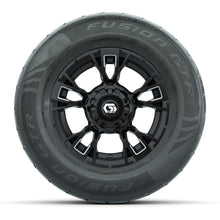 GTW® Vandal Matte Black/Machined 12 in Wheels with 255/55-R12 Fusion GTR Steel Belt Radial Street Tires – Full Set
