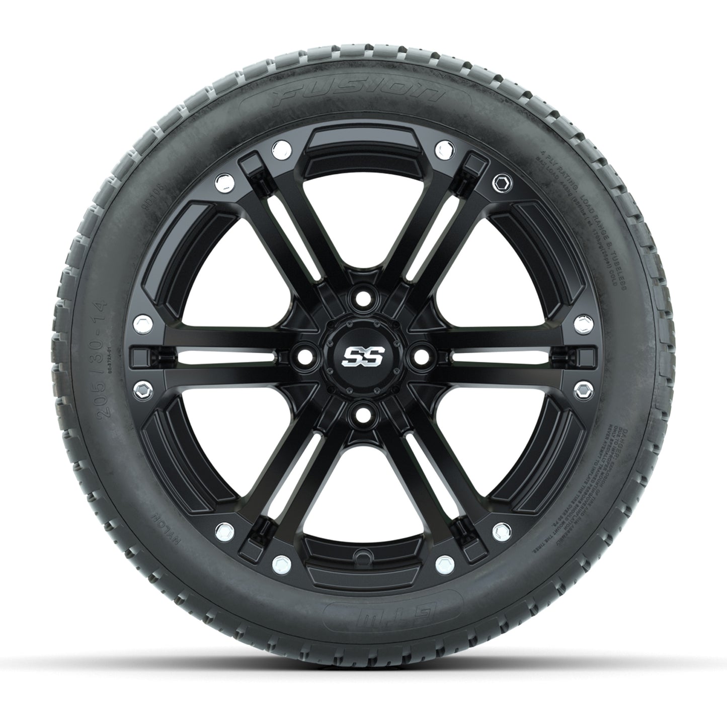Set of (4) 14" GTW® Matte Black Specter Wheels On Lo-Pro Tires