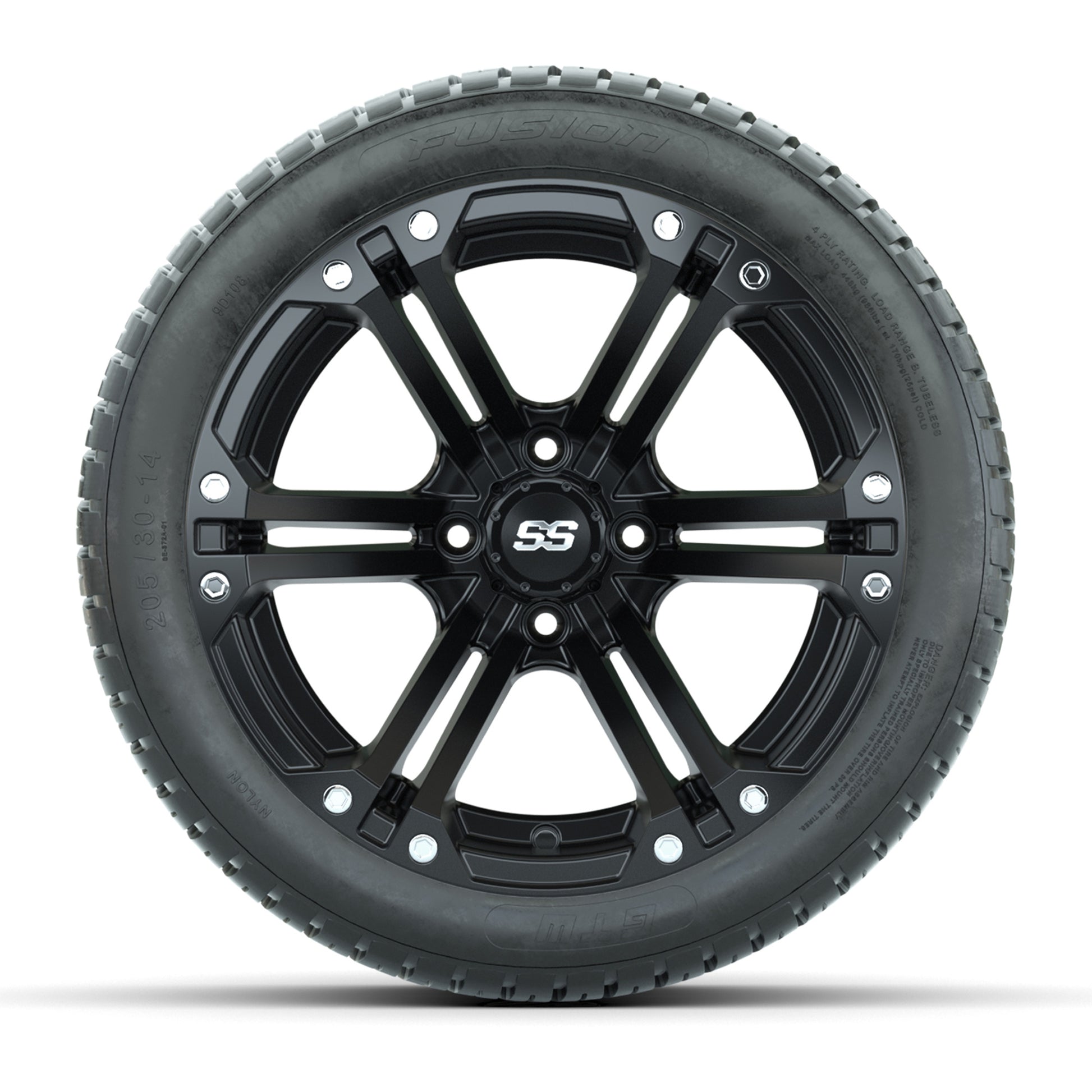 Set of (4) 14" GTW® Matte Black Specter Wheels On Lo-Pro Tires